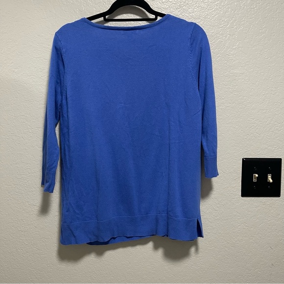 Merona Blue Scoopneck Quarter Sleeves Size XL - Picture 2 of 6
